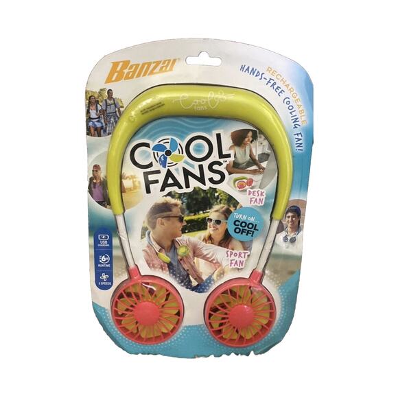 Cool Fans Personal Rechargeable Fan 3 Speed 6 Hr Run Time Banzai - Picture 1 of 8